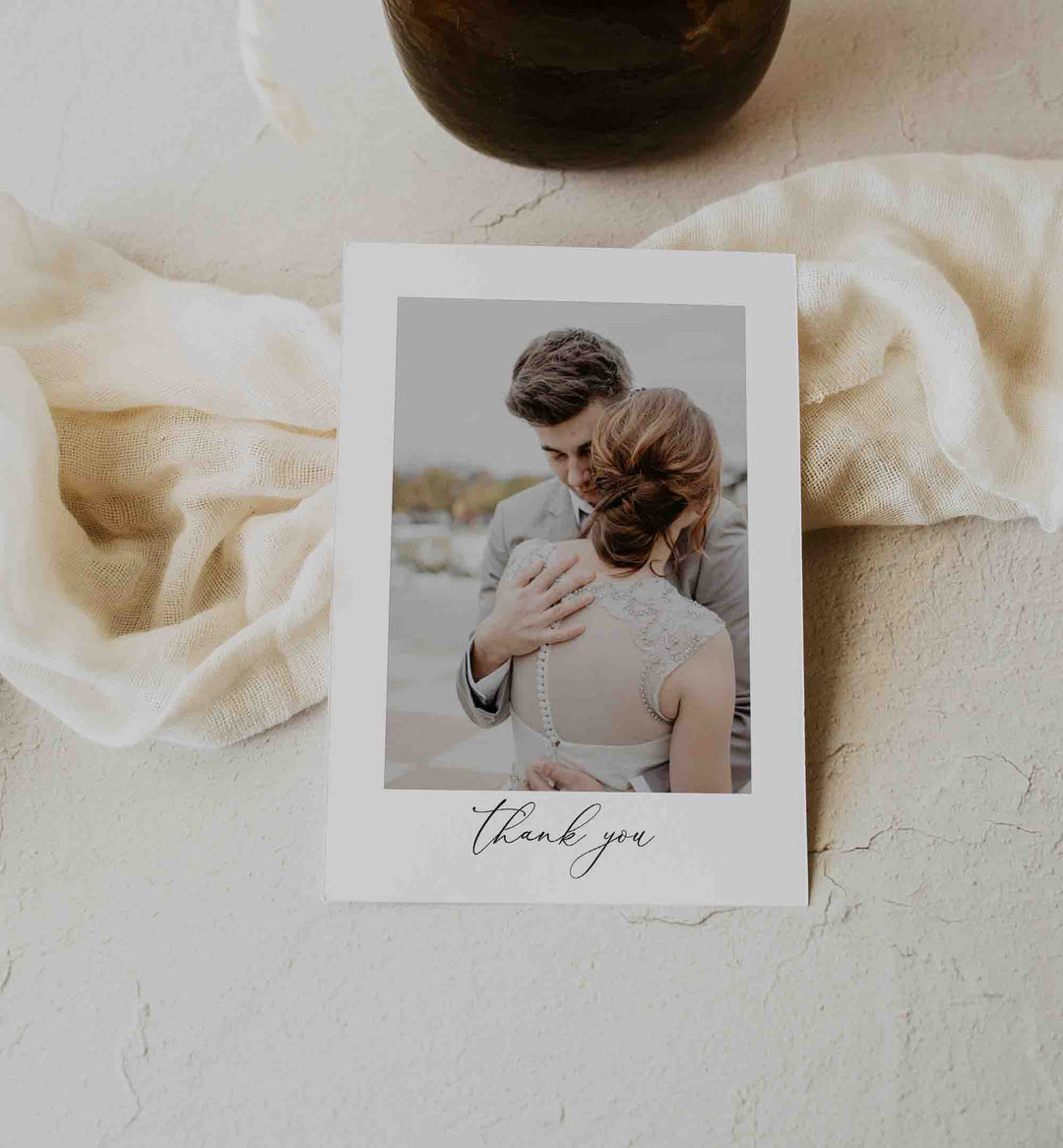 Modern Chic Wedding Photo Thank You Card Printable