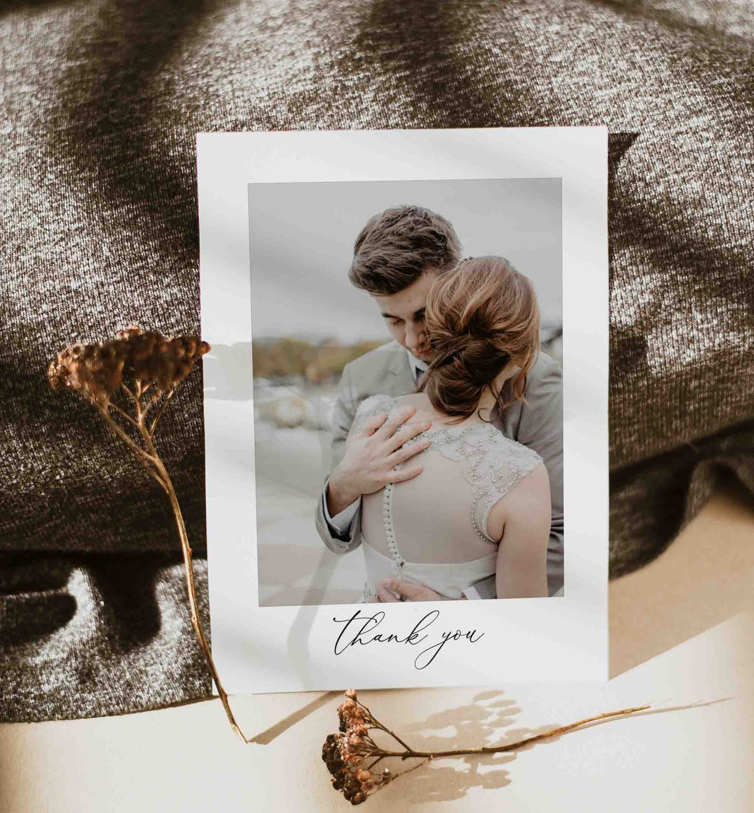 Modern Chic Wedding Photo Thank You Card Printable