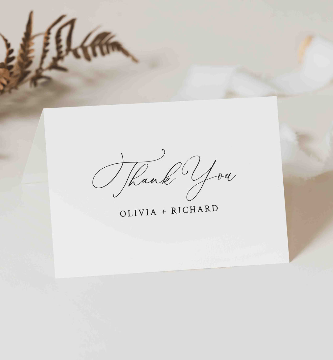 Modern Chic Wedding Thank You Card Printable