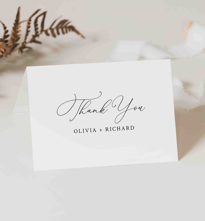 Modern Chic Wedding Thank You Card Printable