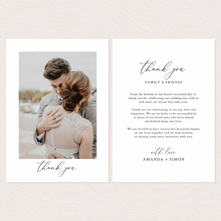 Modern Chic Wedding Photo Thank You Card Printable