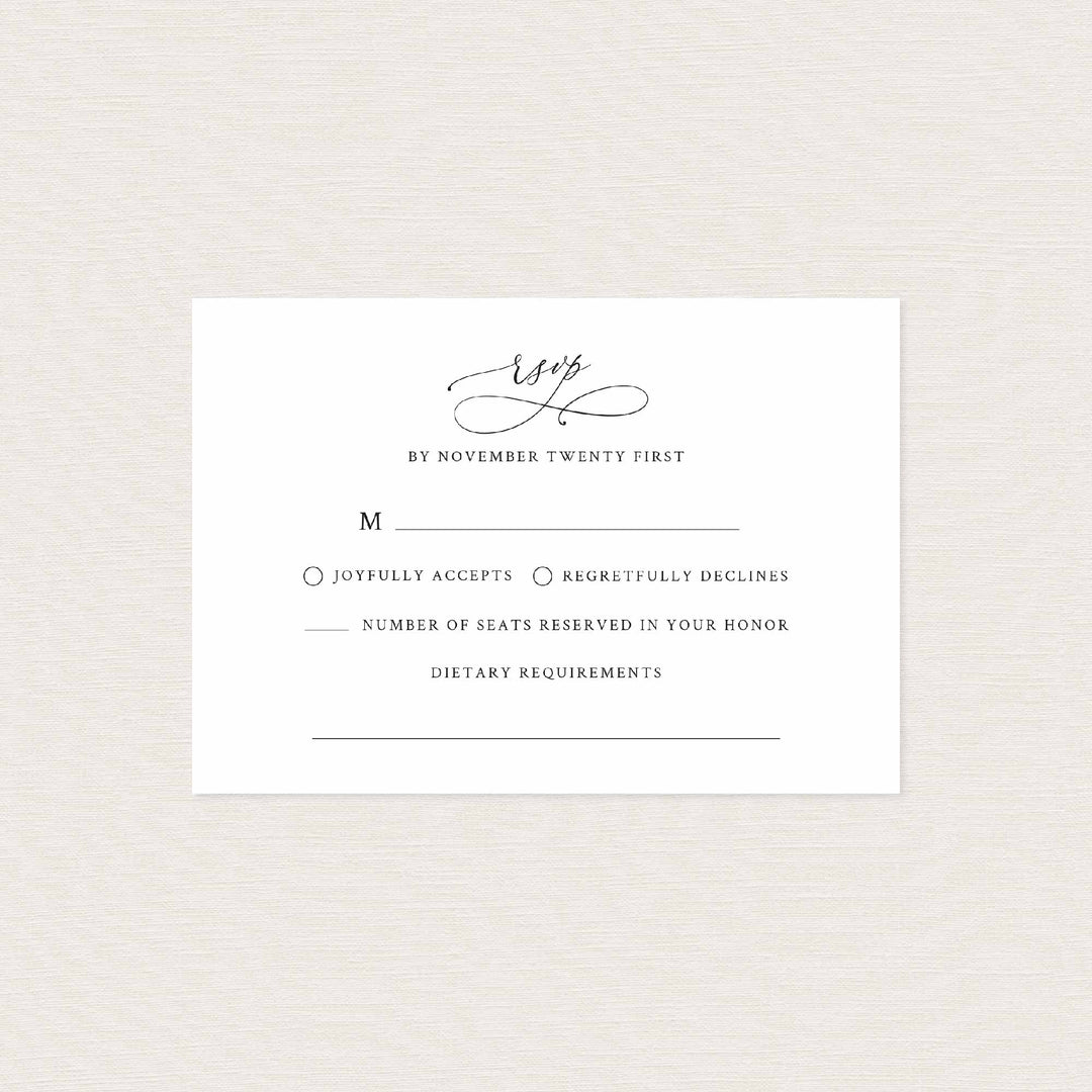 Modern Chic Wedding RSVP Card Printable