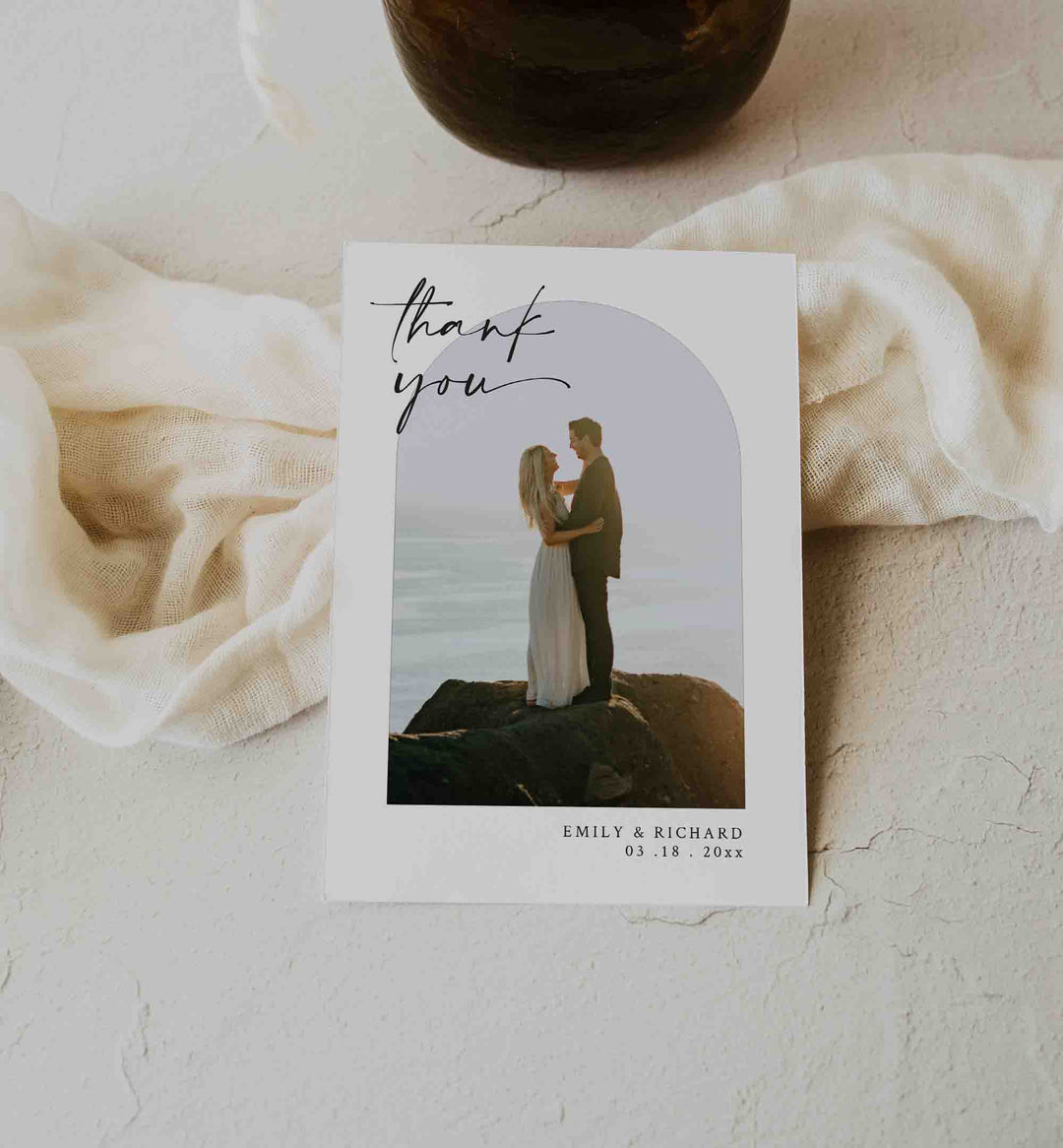 Handwritten Wedding Photo Thank You Card Printable