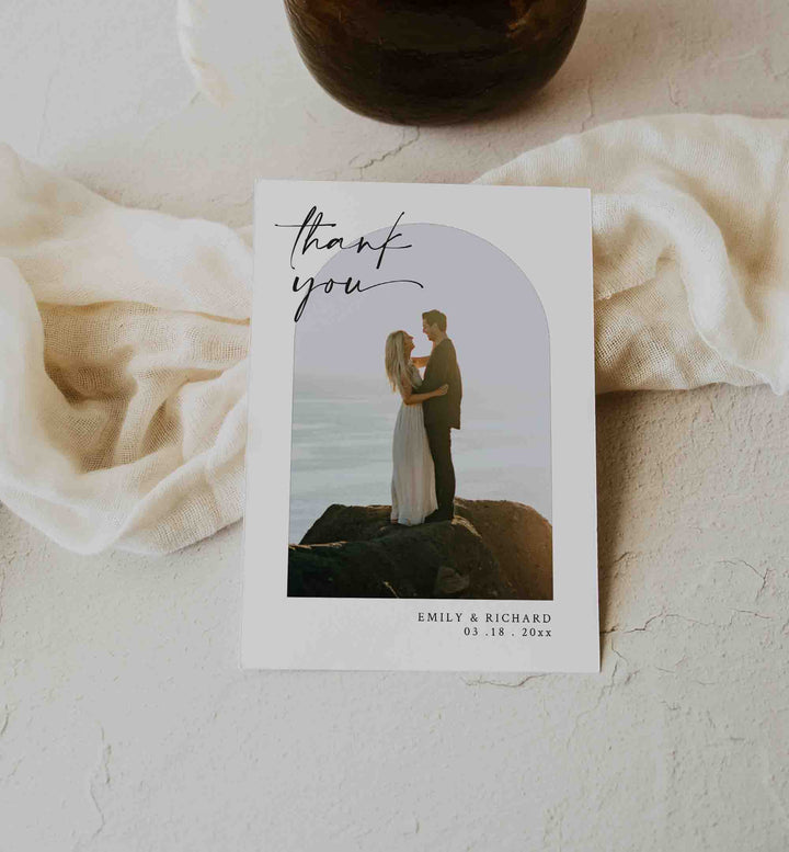 Handwritten Wedding Photo Thank You Card Printable