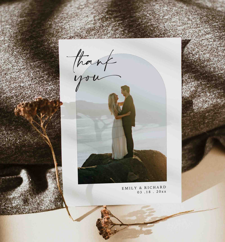 Handwritten Wedding Photo Thank You Card Printable