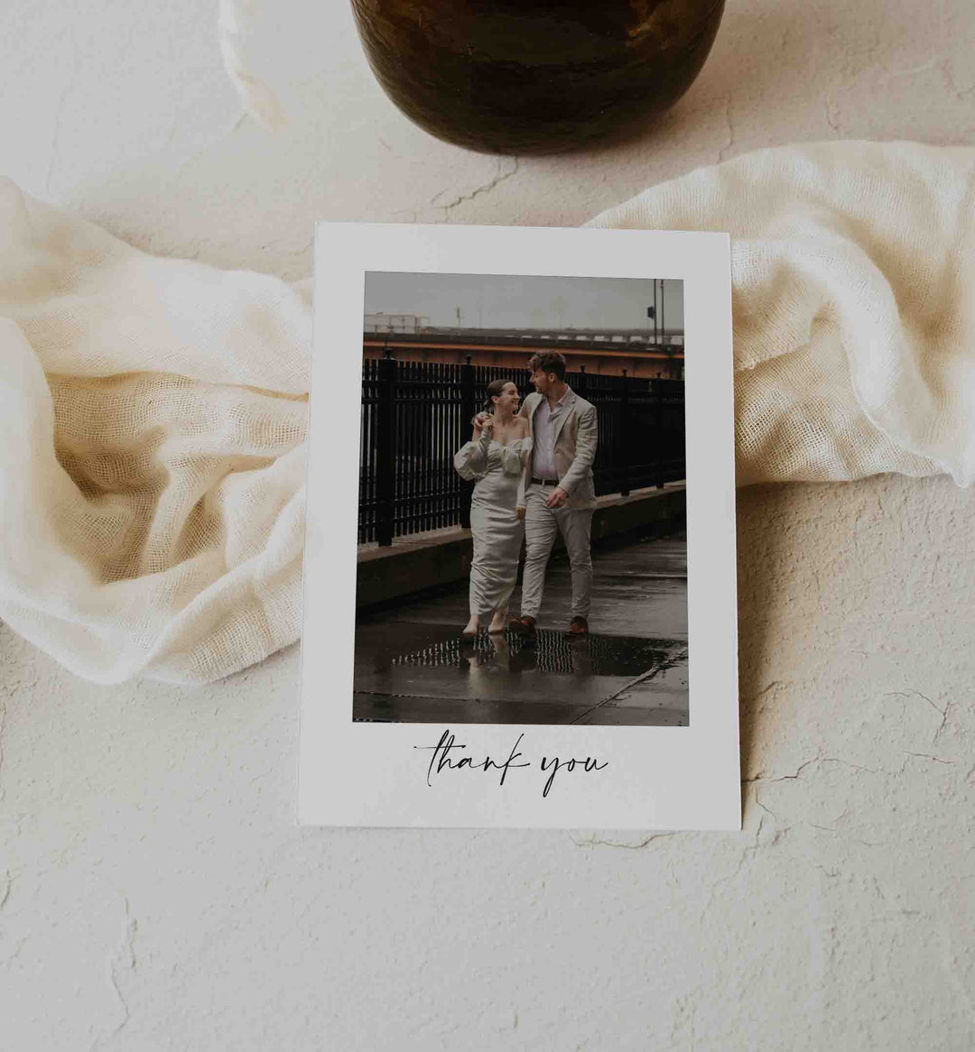 Handwritten Wedding Photo Thank You Card Printable