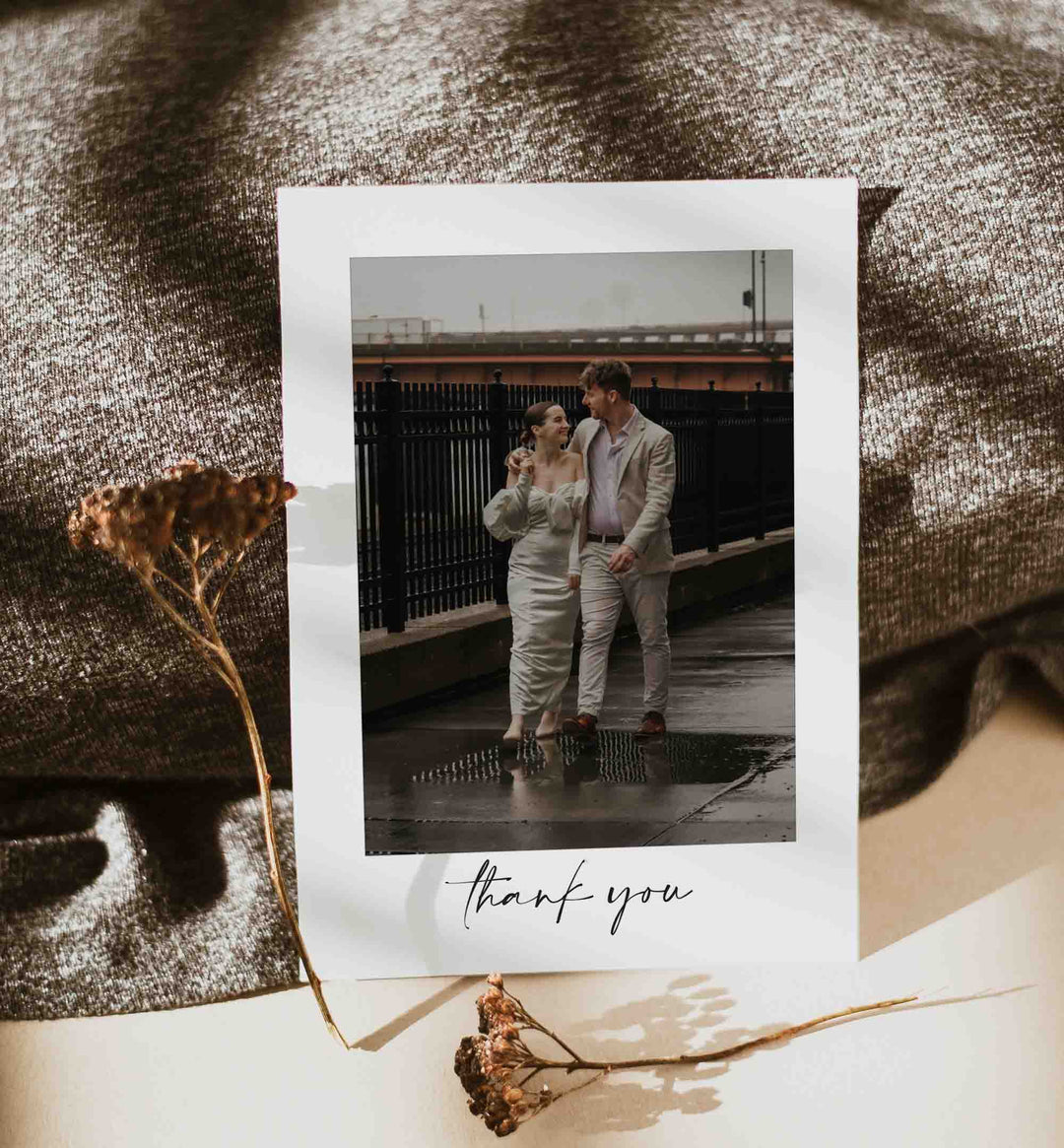 Handwritten Wedding Photo Thank You Card Printable