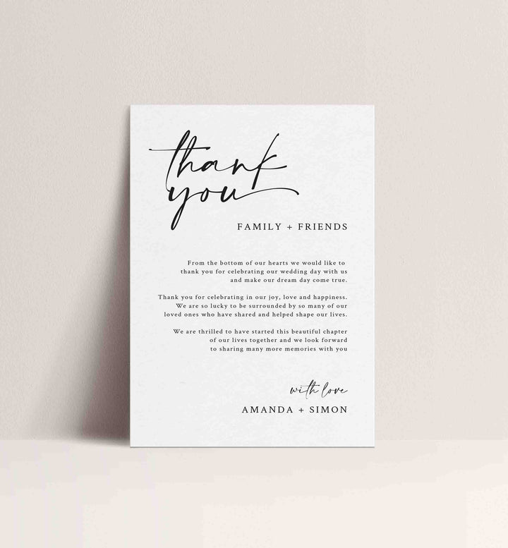 Handwritten Wedding Thank You Note Printable