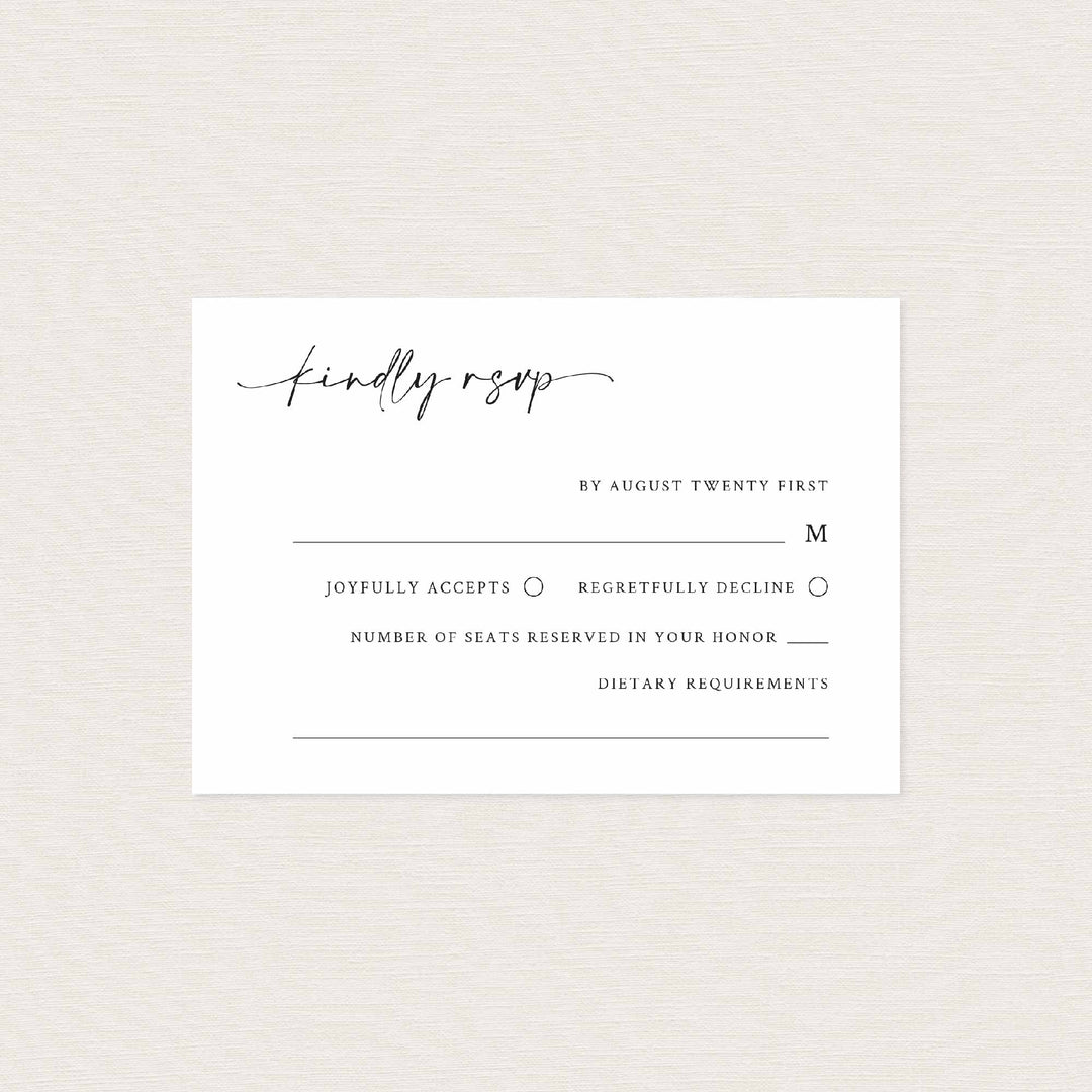 Handwritten Wedding RSVP Card Printable