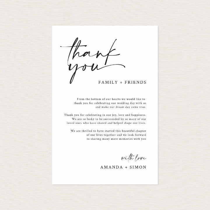 Handwritten Wedding Thank You Note Printable