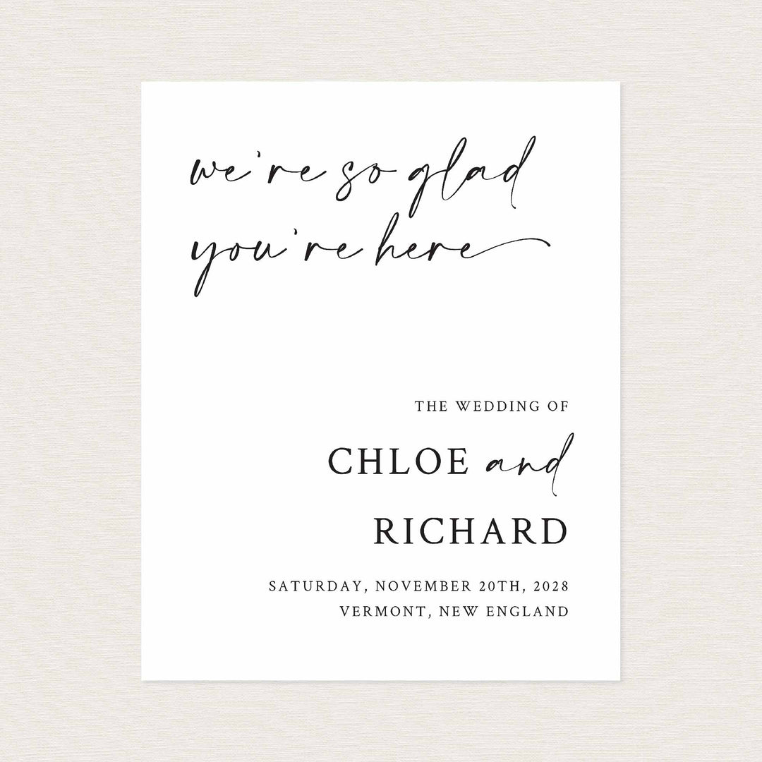 Handwritten Wedding Welcome Sign Printable