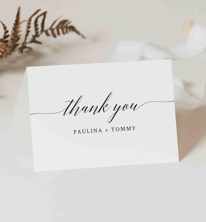 Simple Elegance Wedding Thank You Card Printable