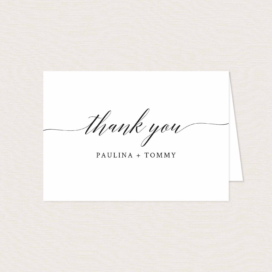 Simple Elegance Wedding Thank You Card Printable