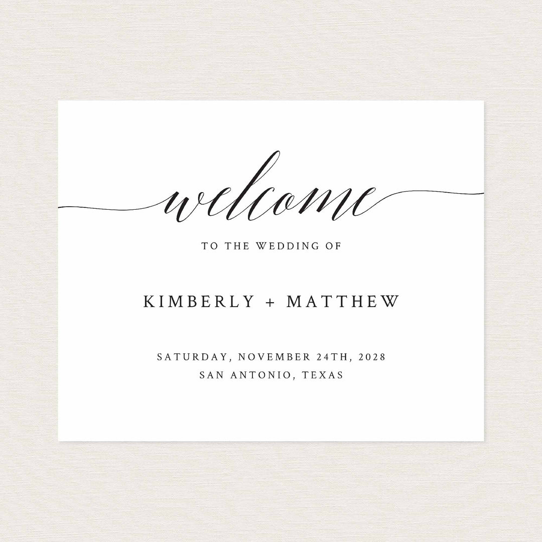 Simple Elegance Wedding Welcome Sign Printable