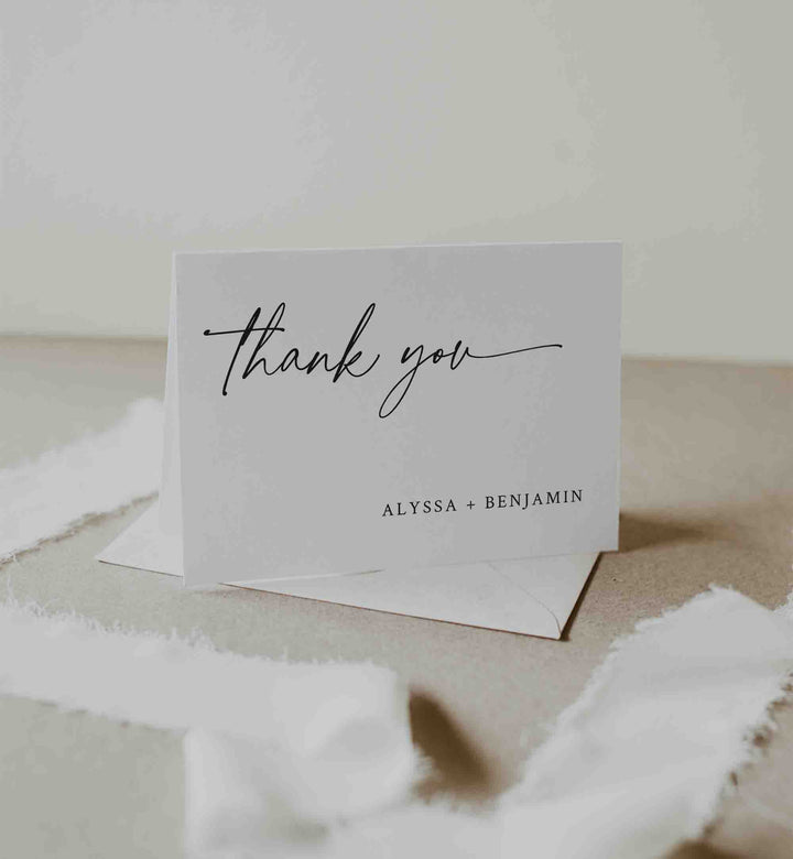 Modern Script Wedding Thank You Card Printable