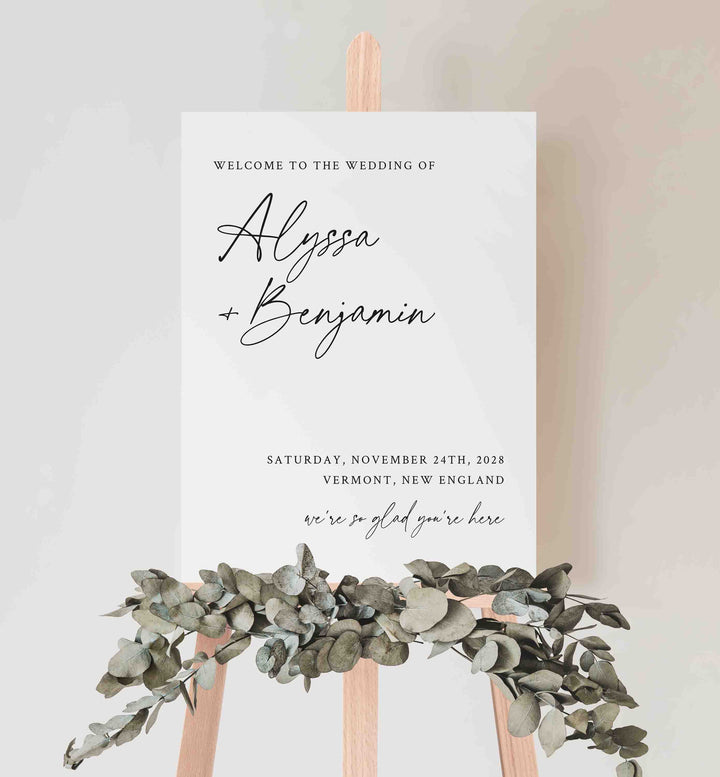 Modern Script Wedding Welcome Sign Printable