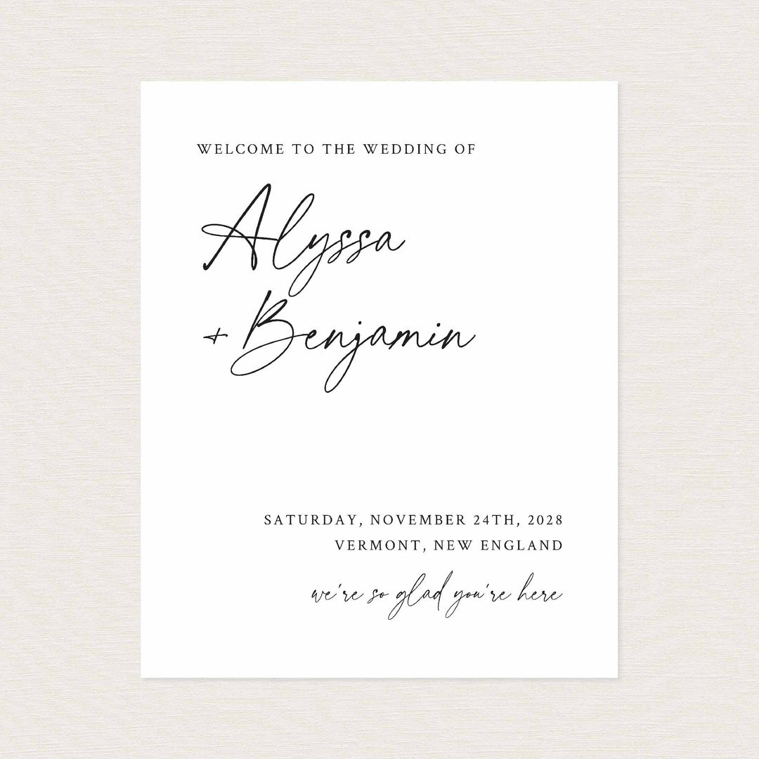 Modern Script Wedding Welcome Sign Printable