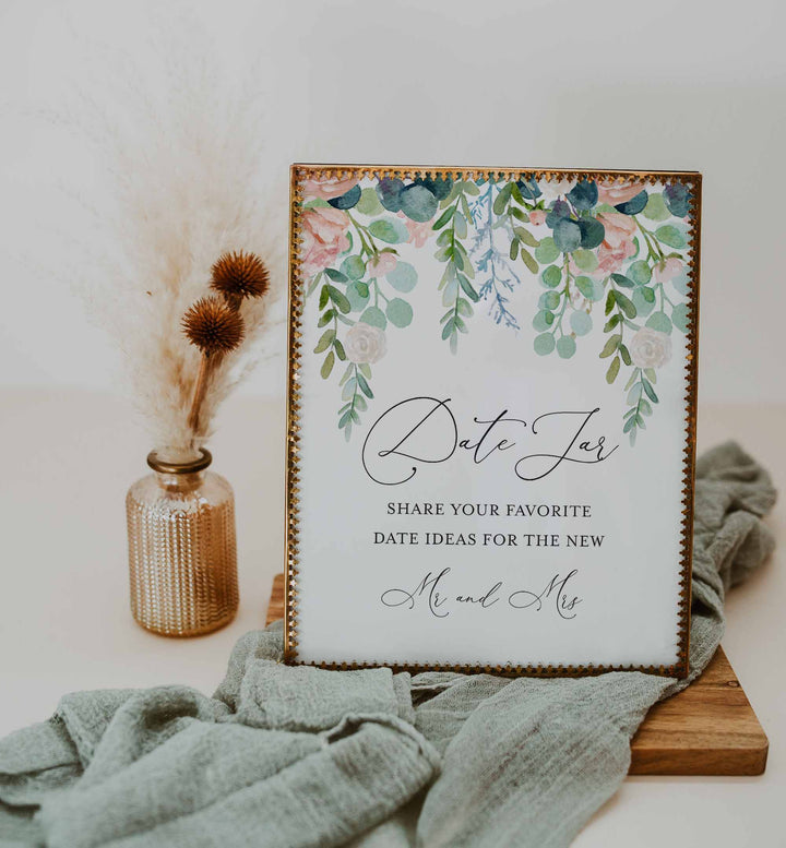Blush Garden Wedding Date Night Ideas Printable