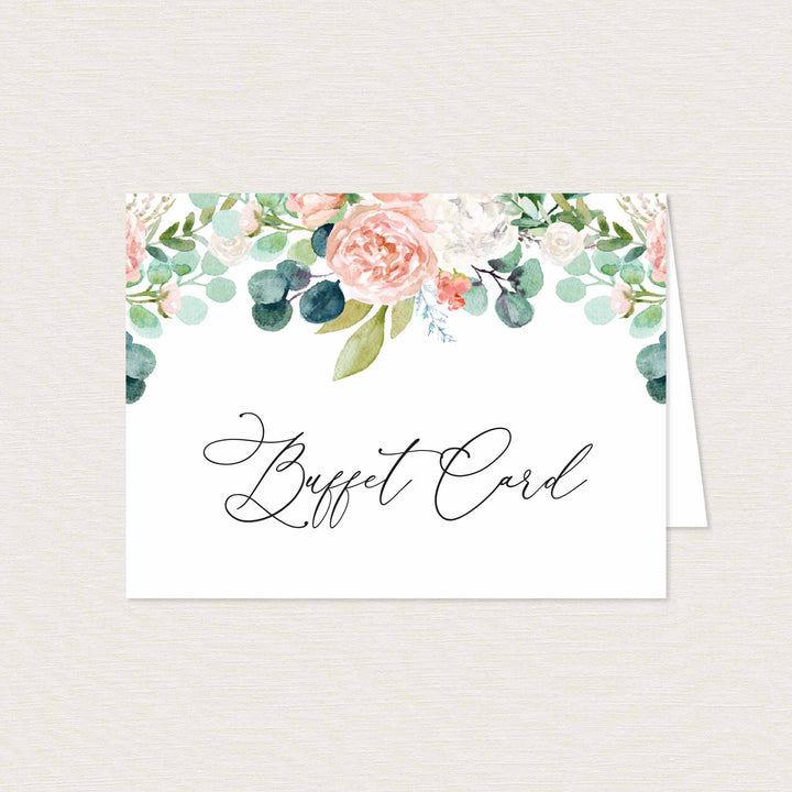 Blush Garden Wedding Buffet Card Printable