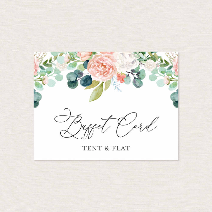 Blush Garden Wedding Buffet Card Printable