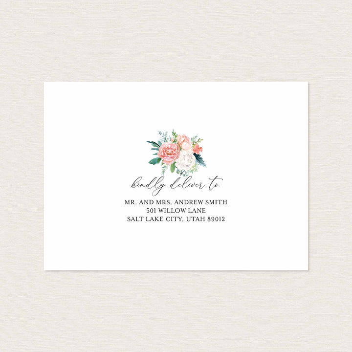 Blush Garden Wedding Envelope Addressing Printable