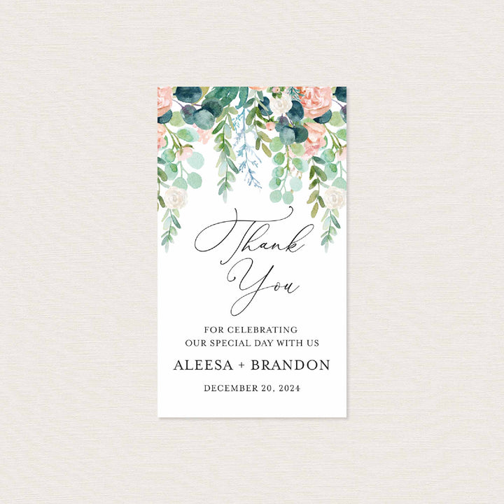 Blush Garden Wedding Favour Tag Printable