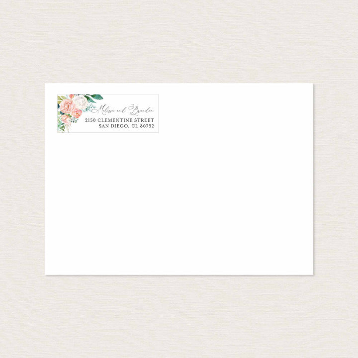 Blush Garden Wedding Return Address Label Printable