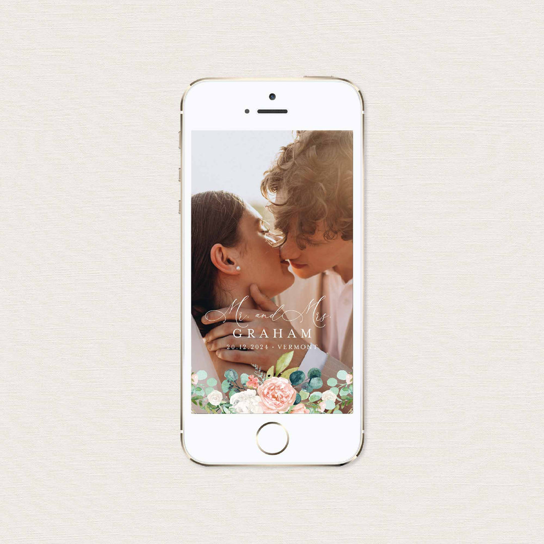 Blush Garden Wedding Snapchat Geofilter Printable