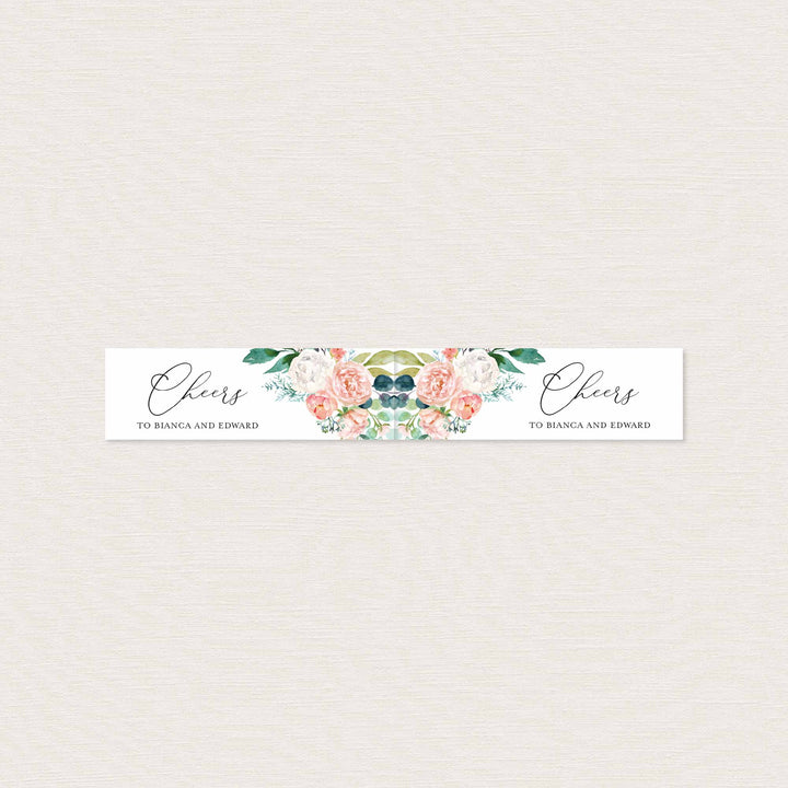 Blush Garden Wedding Straw Flag Printable