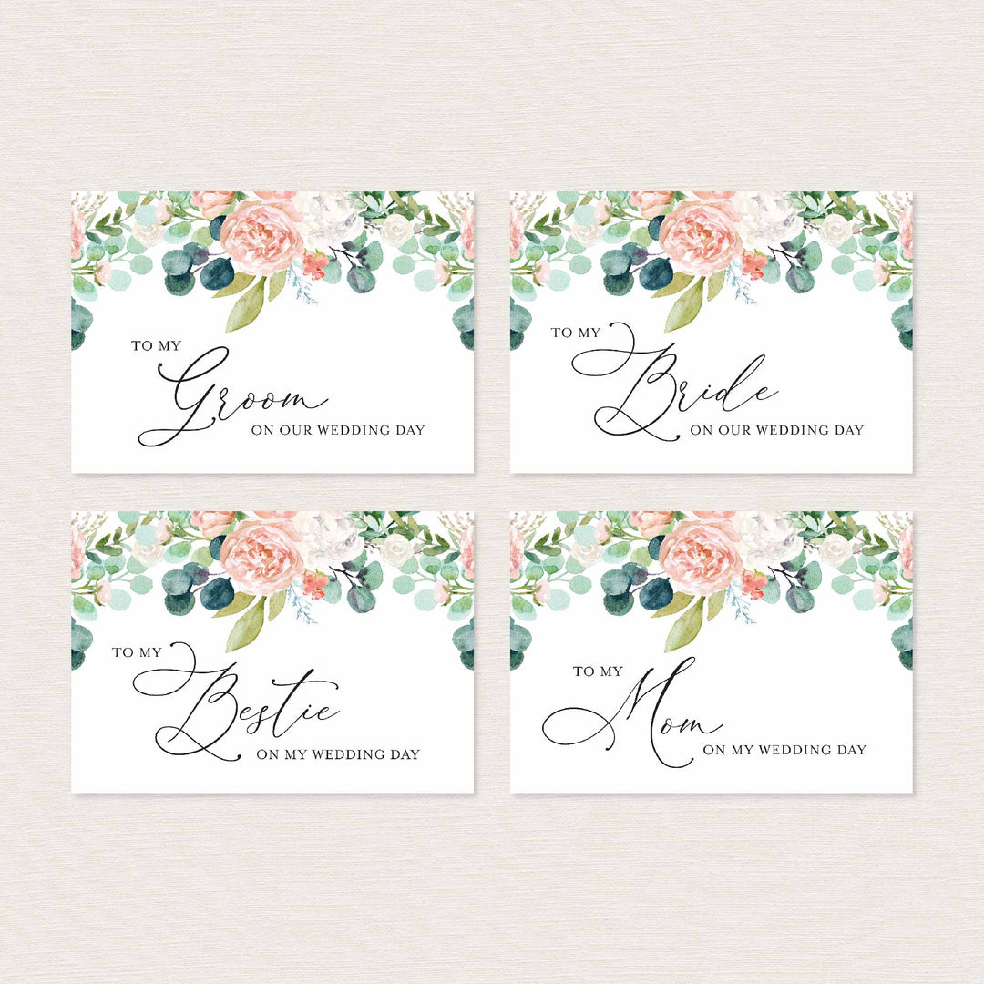 Blush Garden Wedding Day Card Printable