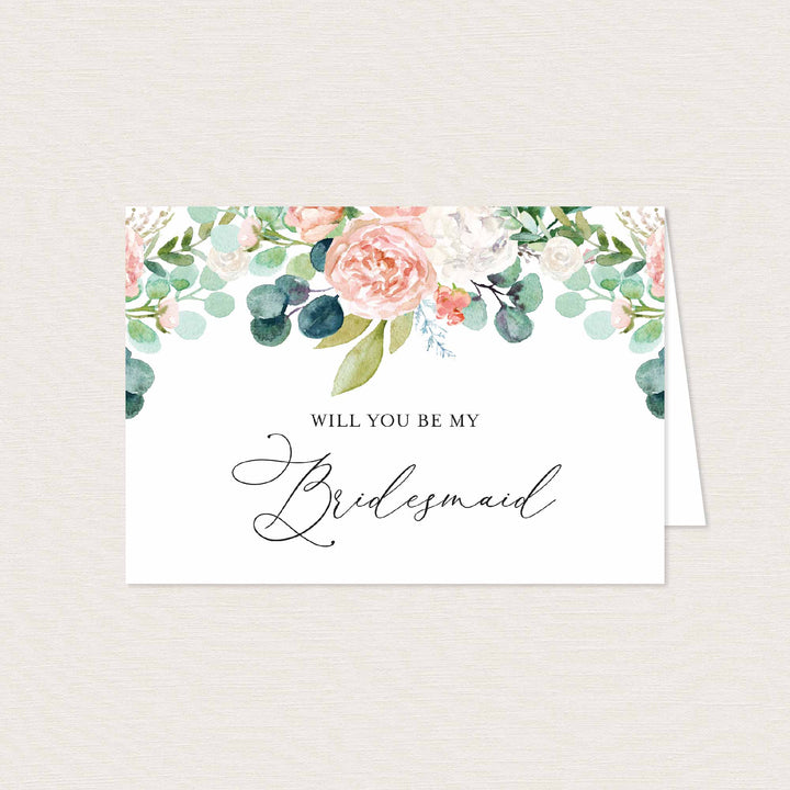 Blush Garden Wedding Proposal Card Printable