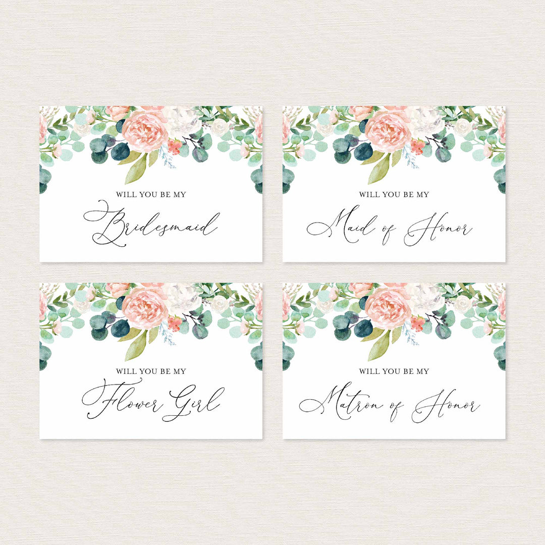 Blush Garden Wedding Proposal Card Printable