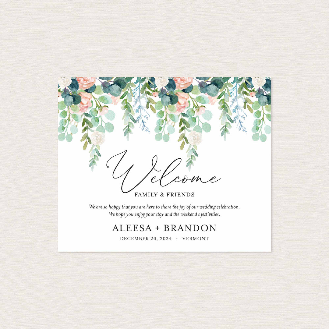 Blush Garden Wedding Welcome Bag Label Printable