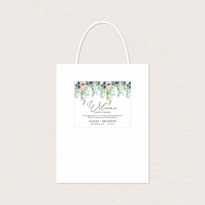 Blush Garden Wedding Welcome Bag Label Printable