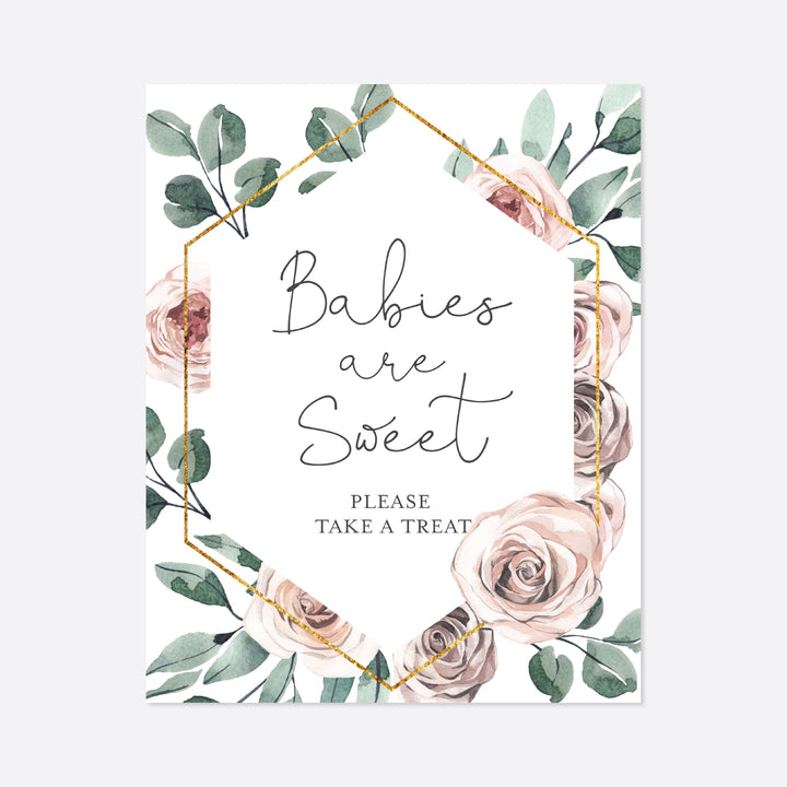 Boho Rose Baby Shower Babies Are Sweet Sign Printable