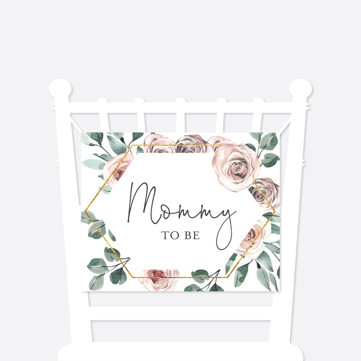 Boho Rose Mommy and Daddy To Be Chair Sign Printable