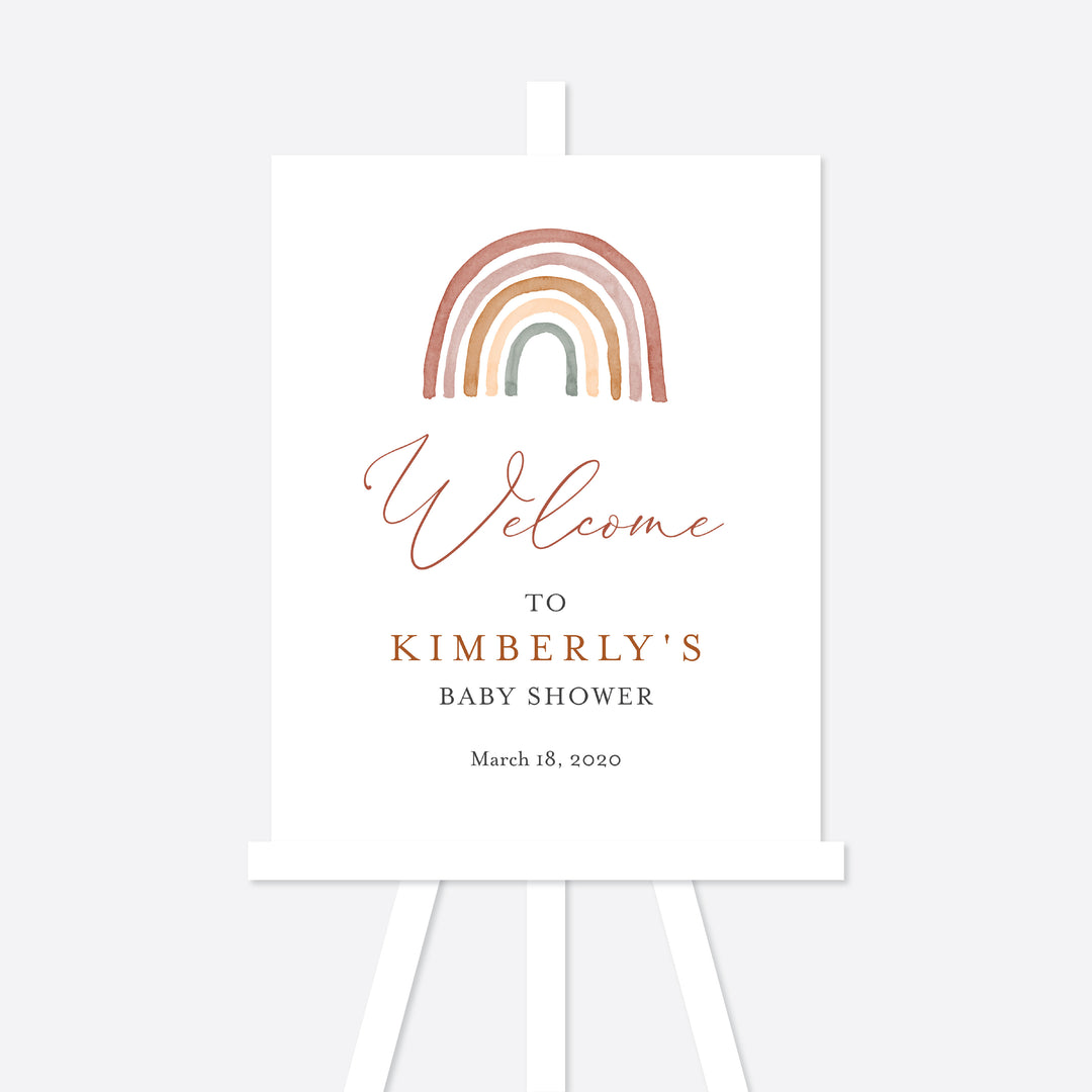 Rainbow Baby Shower Welcome Sign Printable