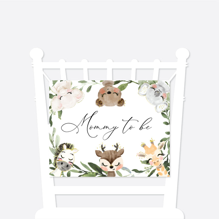 Baby Safari Mummy and Daddy To Be Chair Sign Printable