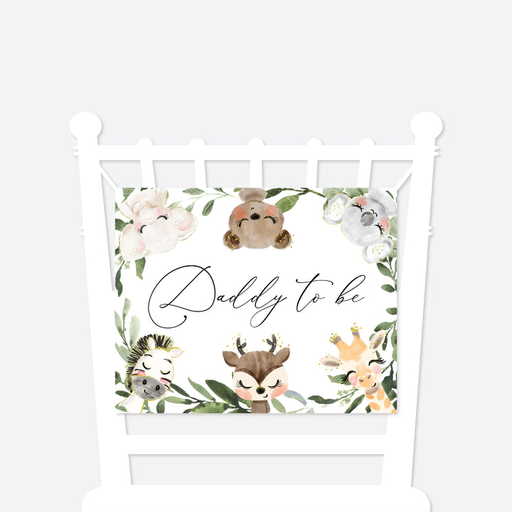 Baby Safari Mummy and Daddy To Be Chair Sign Printable