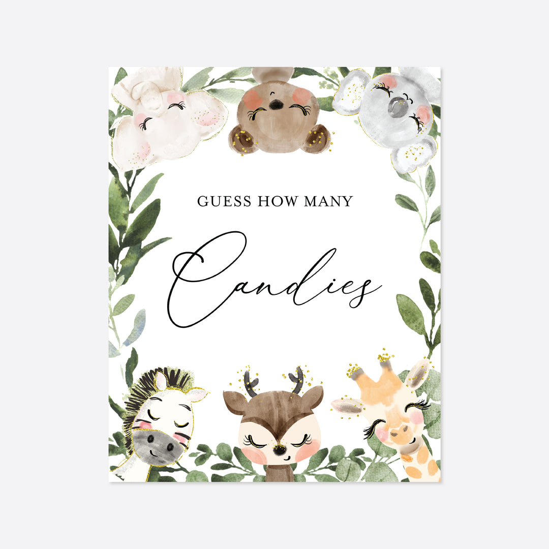 Baby Safari Baby Shower Guess How Many Candies Game Printable