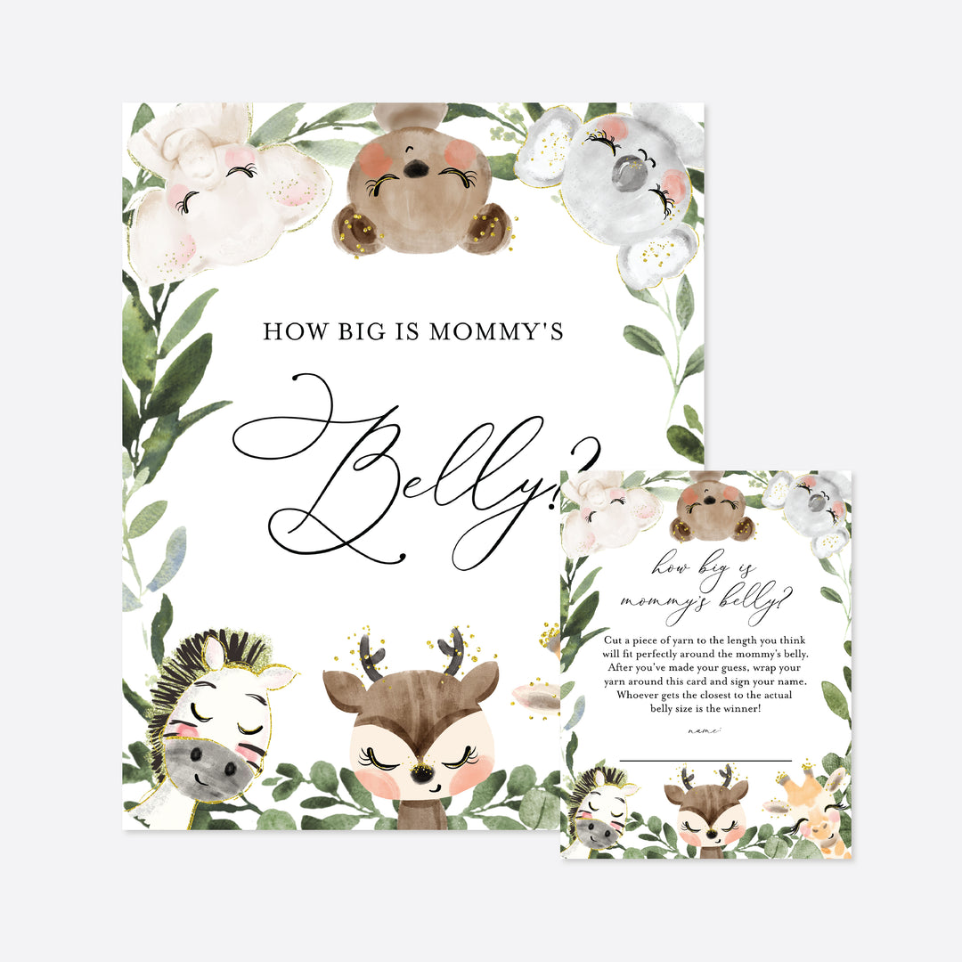 Baby Safari Baby Shower How Big Is Mummy's Belly Game Printable