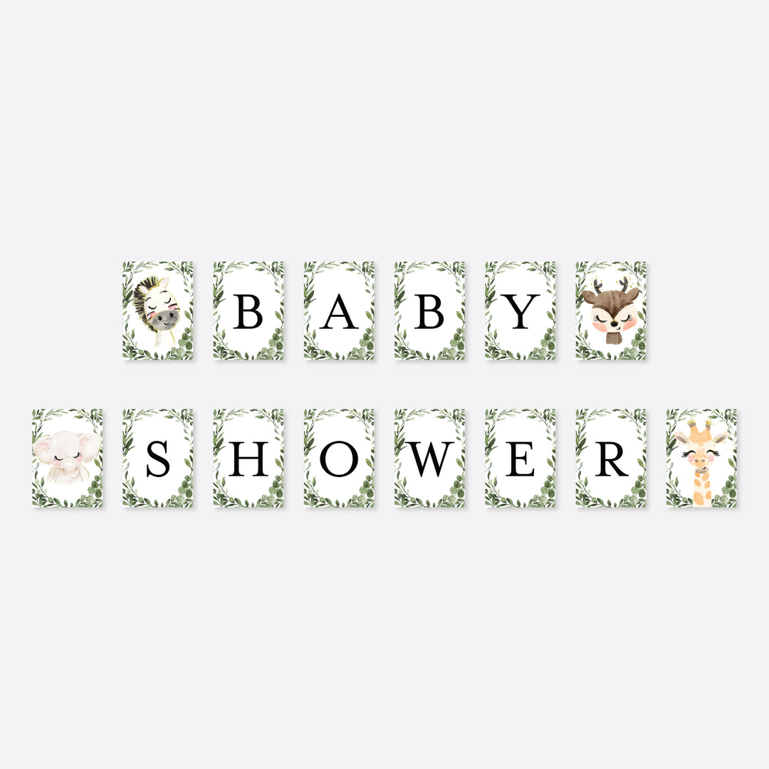 Baby Safari Baby Shower Party Banner Printable