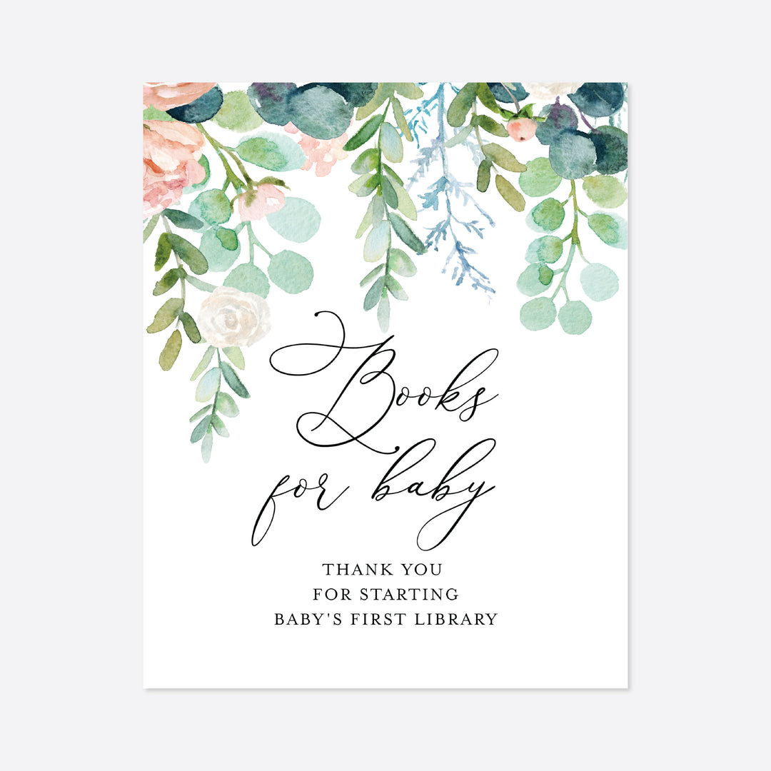 Blush Garden Baby Shower Books For Baby Printable