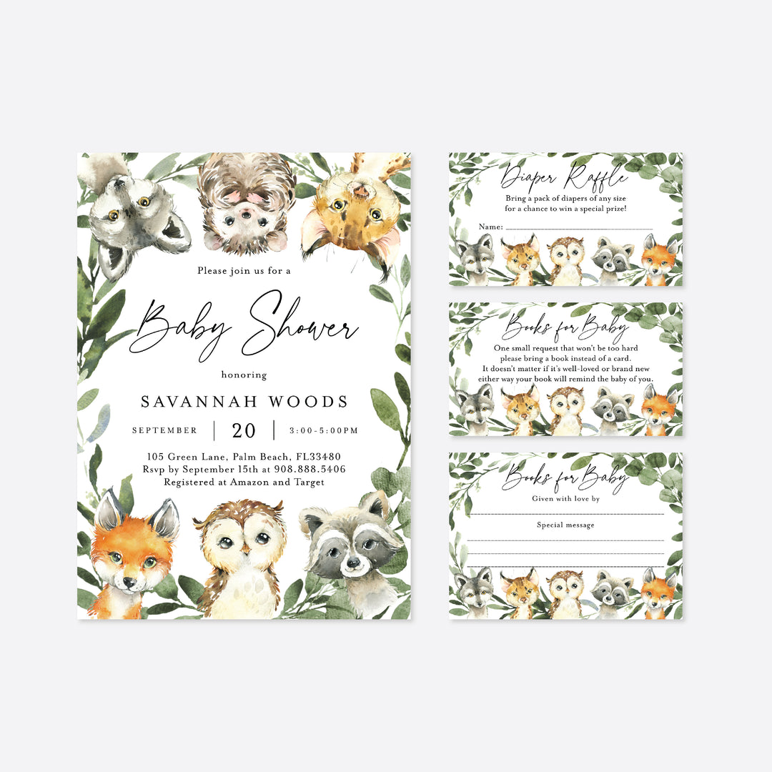Little Woodland Baby Shower Suite Printable