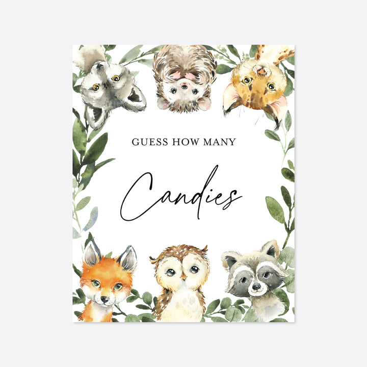 Little Woodland Baby Shower Guess How Many Candies Game Printable