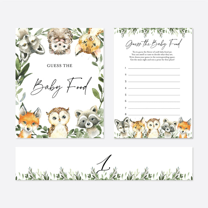 Little Woodland Baby Shower Guess The Baby Food Game Printable