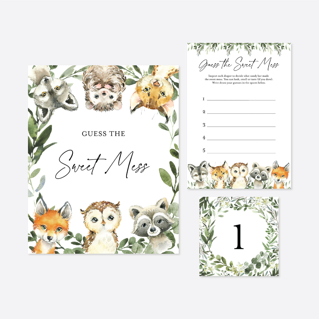 Little Woodland Baby Shower Guess The Sweet Mess Game Printable