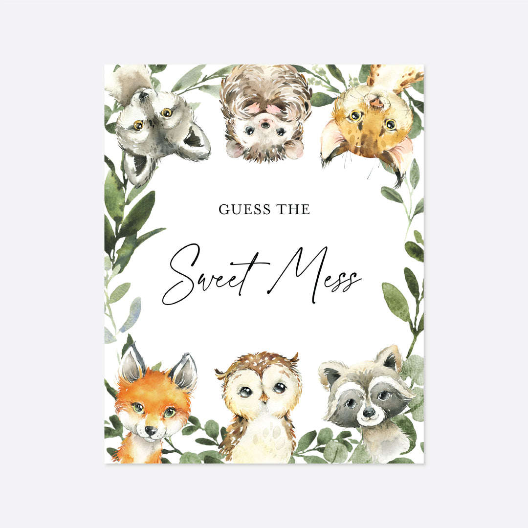 Little Woodland Baby Shower Guess The Sweet Mess Game Printable