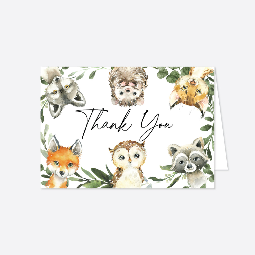 Little Woodland Baby Shower Thank You Card Printable