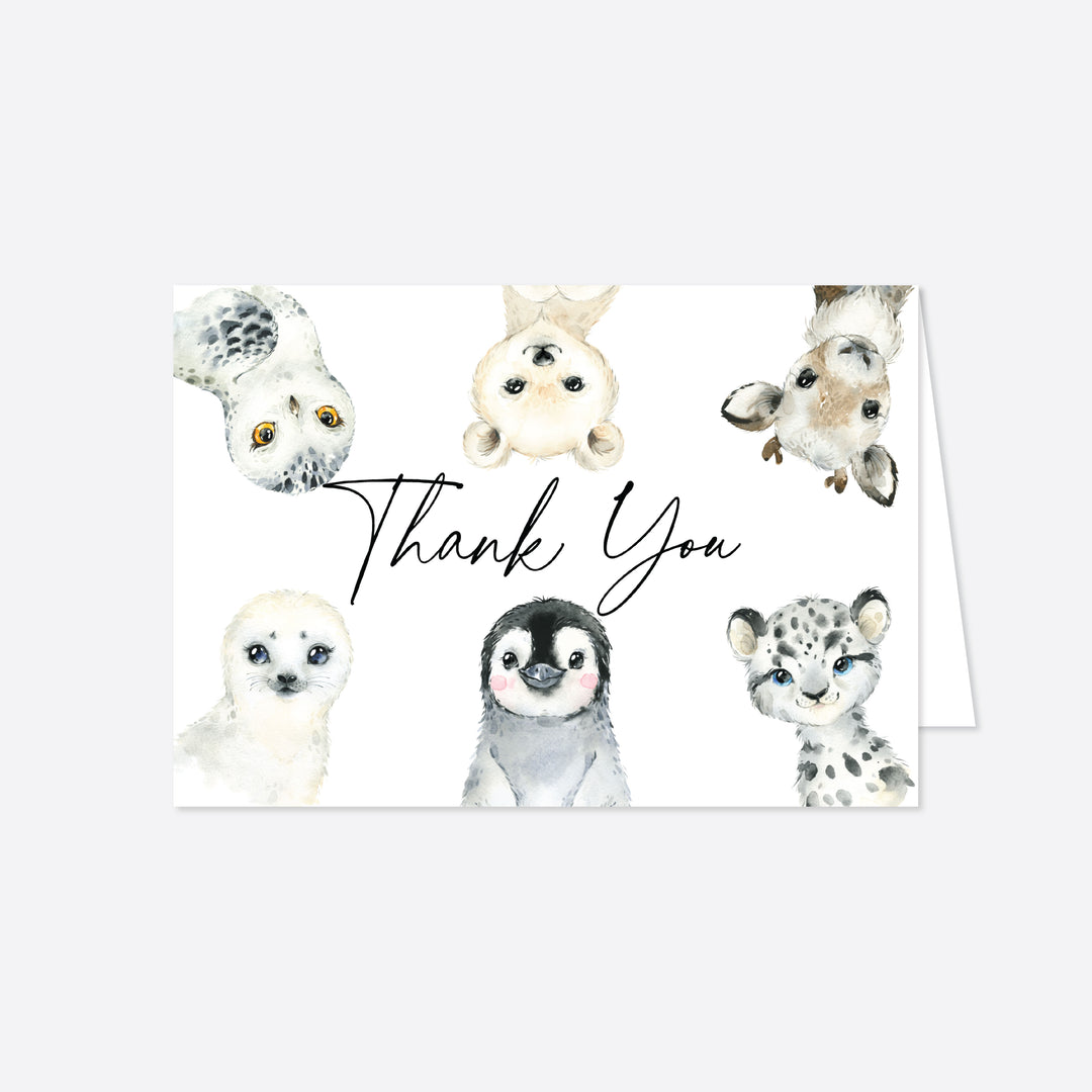 Little Arctic Baby Shower Thank You Card Printable